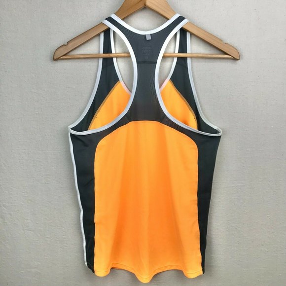 Nike Women's Medium Dri-Fit Racerback Tank w/Mesh Back Neon Orange And Dark Gray - Picture 10 of 12